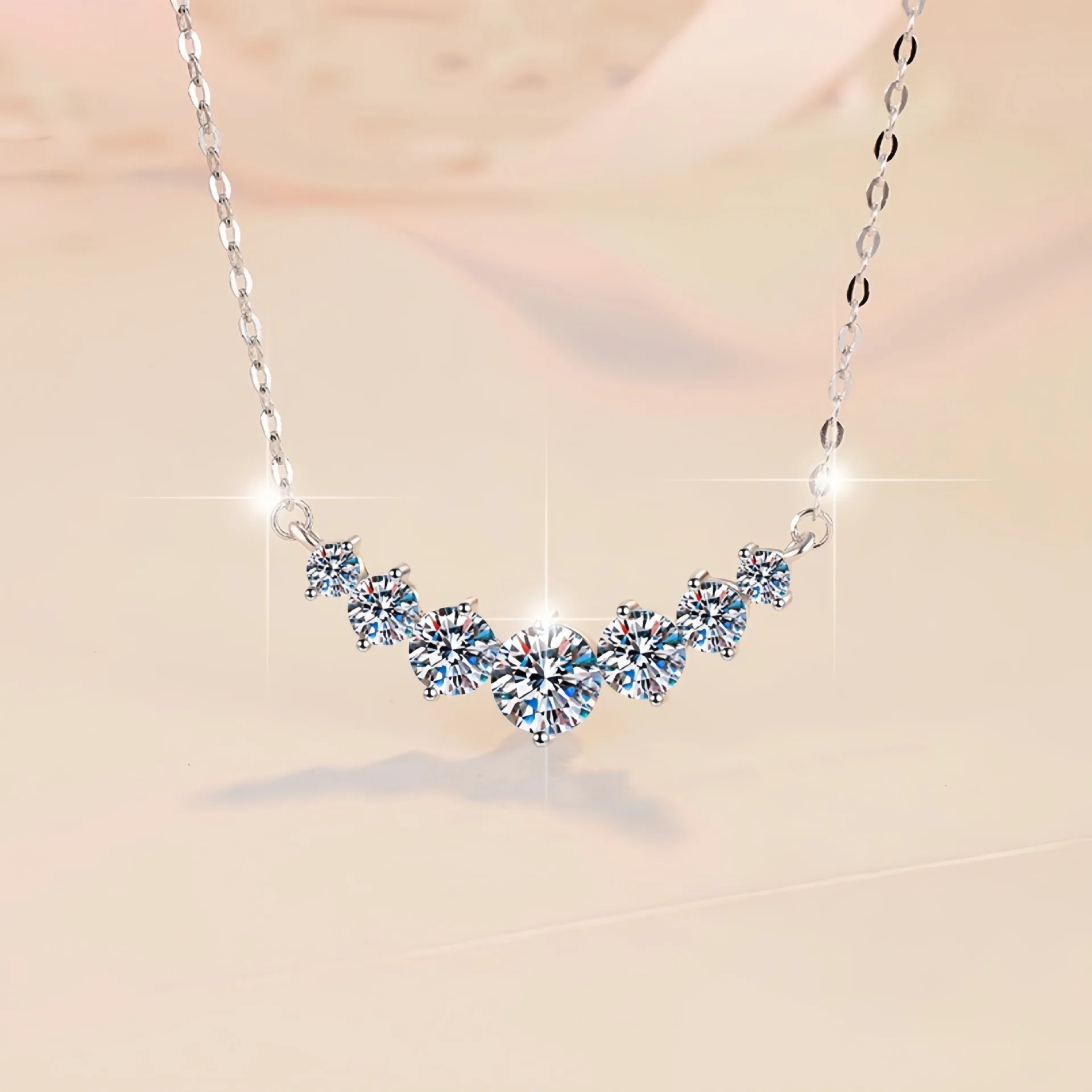 925 Sterling Silver Necklace Pendant 5A Zircon Fashion for Women Wedding Jewelry Engagement Charm Party Gift Fine fine chain