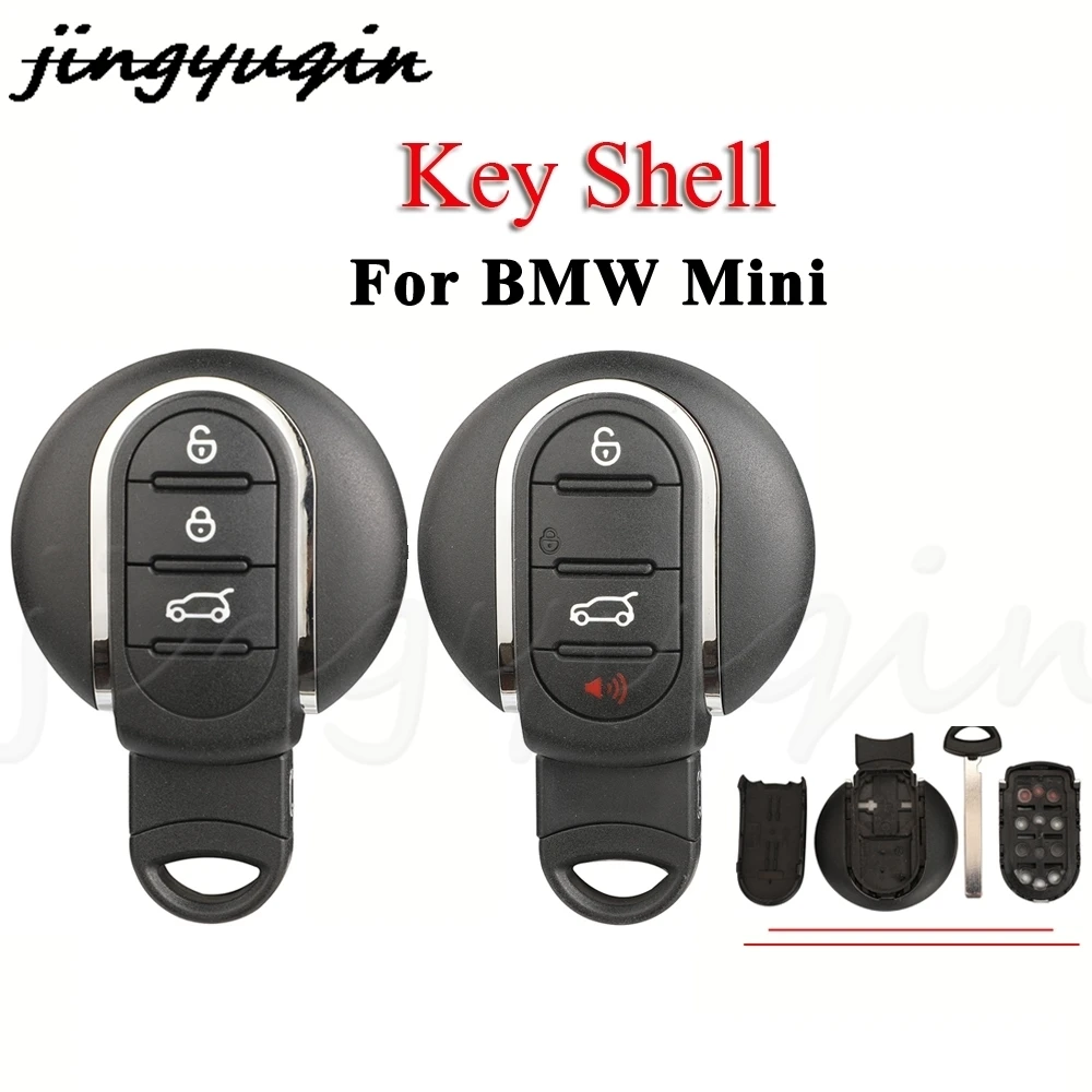 

jingyuqin Car Key Case Holder Smart Remote Fobs Cover Replace Shell For BMW Mini Cooper F54 F55 F56 F57 F60 3/4Buttons