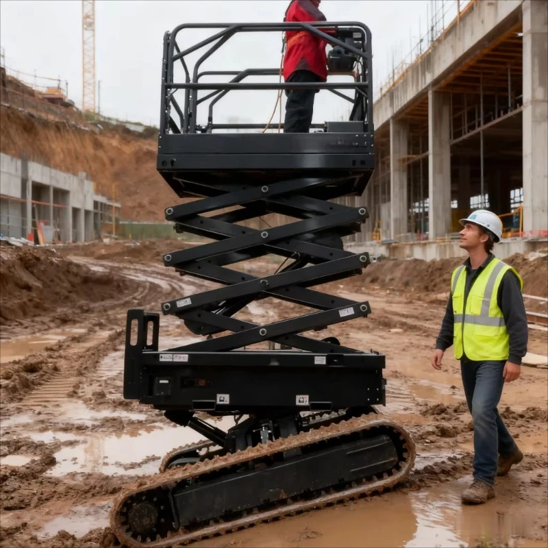 2000KG 12M Industrial Semi Electric Hydraulic Scissor Lift Table Stationary Lifting Platform Gear Motor High Load Moment