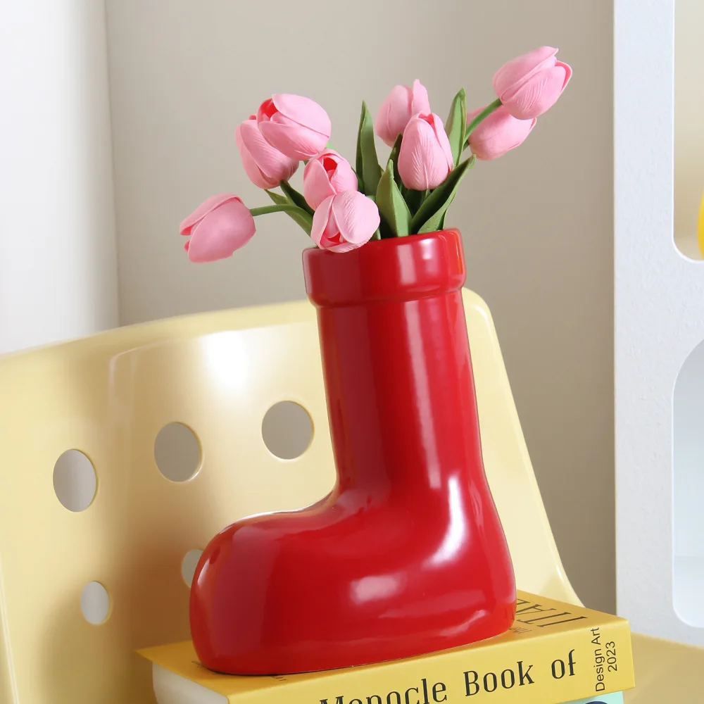 

Boots Shaped Ceramic Vase Potted Flower Pots Desk Decoration Flower Arrangement Room Aesthetics Modern Home Decor Floral Vases