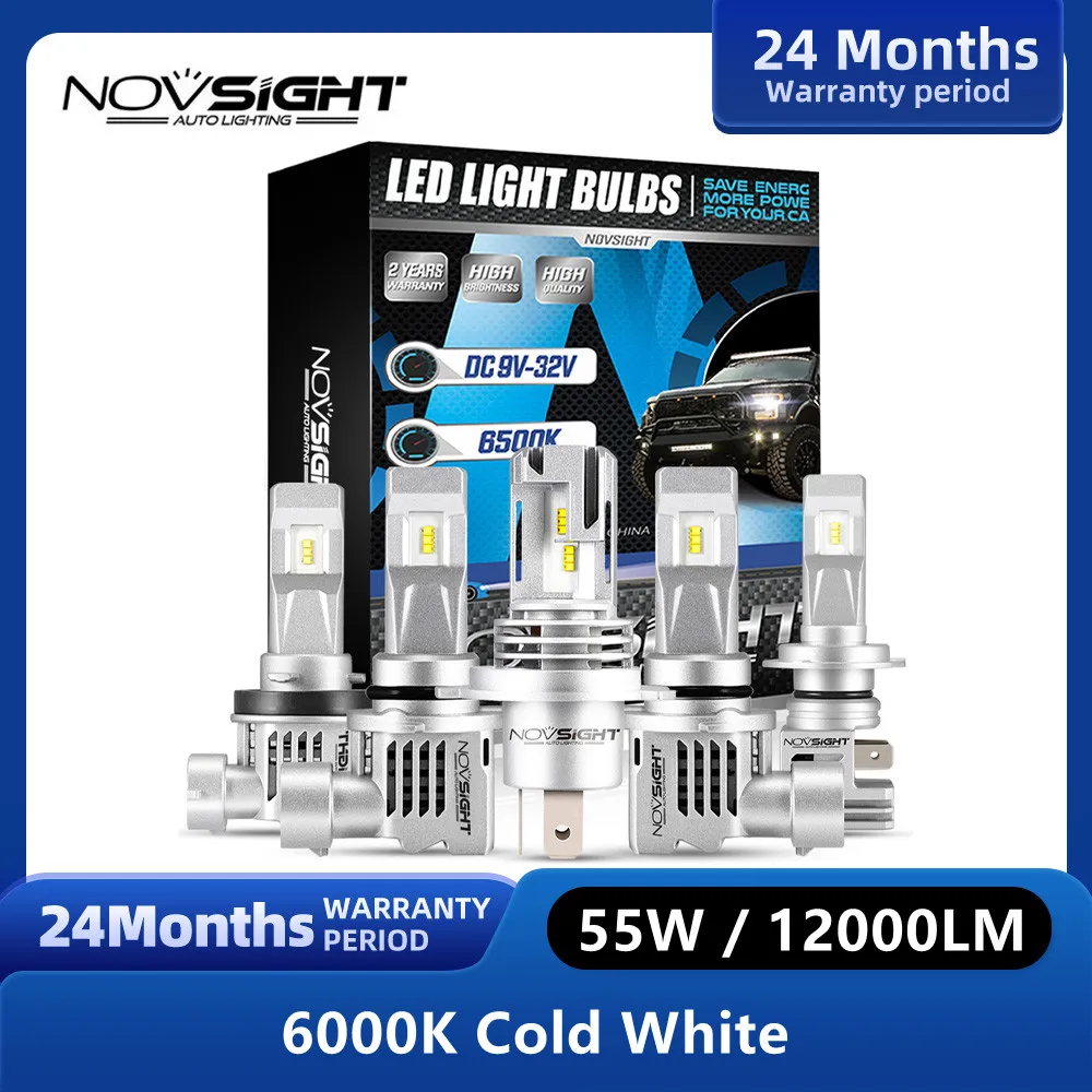 Novsight N30S H7 faro a LED H4 luci a LED per Auto 12V LED H11 H1 9005 HB3 6000K 12000LM 55W lampadine fendinebbia per fari Auto