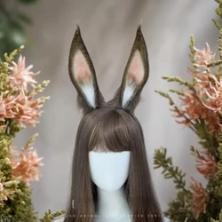 Bunny Ear Headband Cosplay Prop Plush Animal Headdress Adjustable Rabbit-Ear Smooth Anime Expo Hair Accessories Party Hairband
