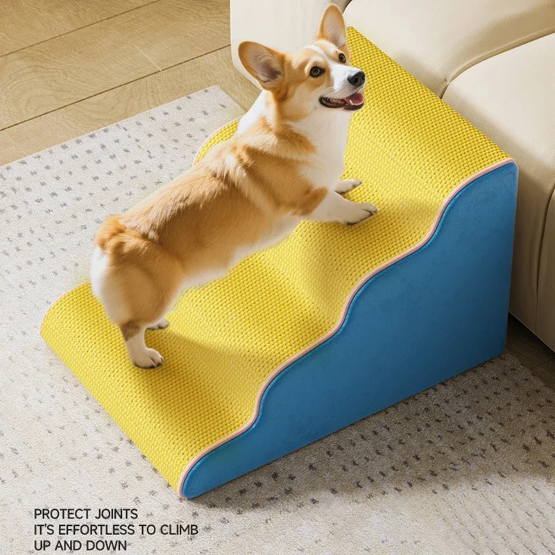 

NEW Dog Cat Ramp Ladder 3/4 Step Pet Stair Memory Foam Sponge Dogs Sofa Removable Washable Training Pet Ramp Stairs Pet Supplies