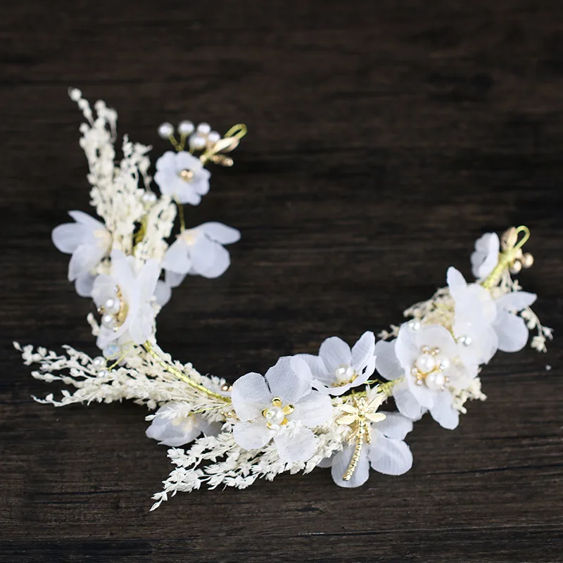 Trendy Style Flower Handmade Headband Pearl Hairband For Women Party Bridal Wedding Hair Accessories Jewelry Band Headband Gift