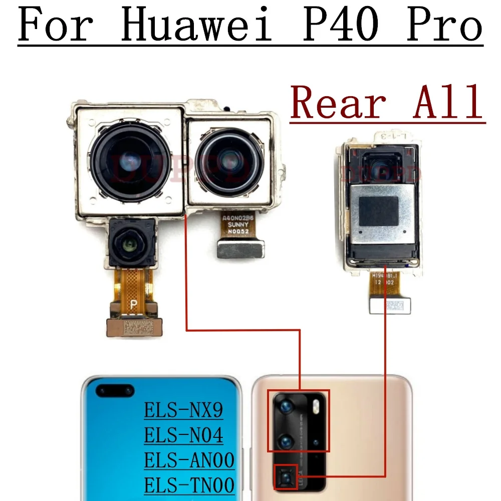 Original For Huawei P40 Pro P40Pro Front Rear View Back Camera Frontal Main Facing Small Camera Module Flex Replacement