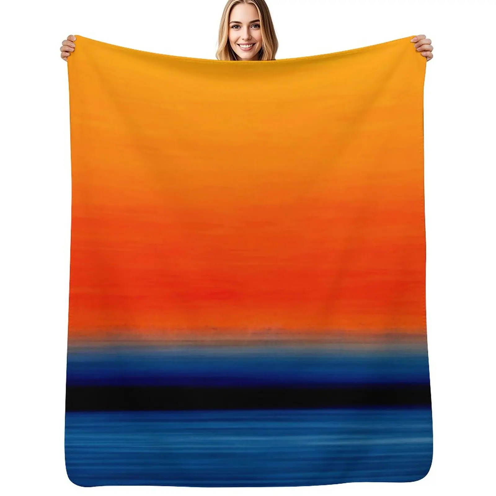 

Rothko Rust and Blue HD Mark Rothko Orange Painting Throw Blanket Luxury Designer For Decorative Sofa Bed Fashionable Blankets