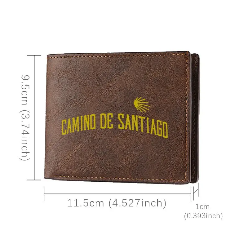 Portafoglio Camino de Santiago Premium PU Design minimalista Portafoglio compatto unisex leggero e durevole per affari