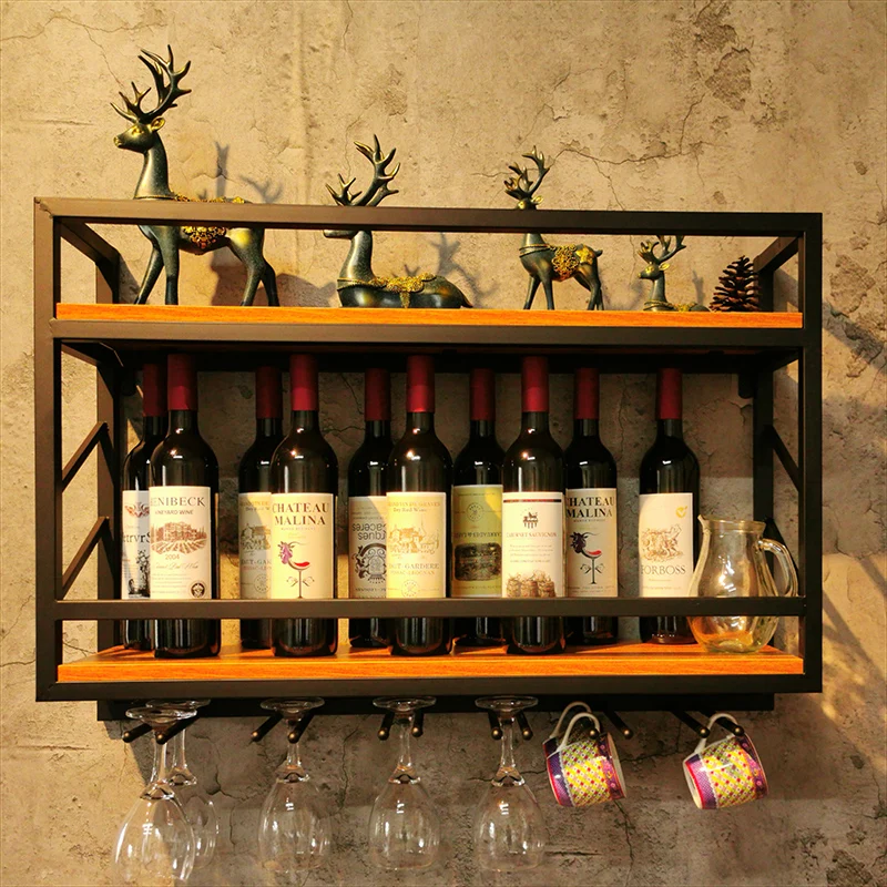 Luxury Shelves Bar Cabinet Living Room Kitchen Storage Restaurant Display Modern Wine Cabinet Wood Estante Trendy Furniture