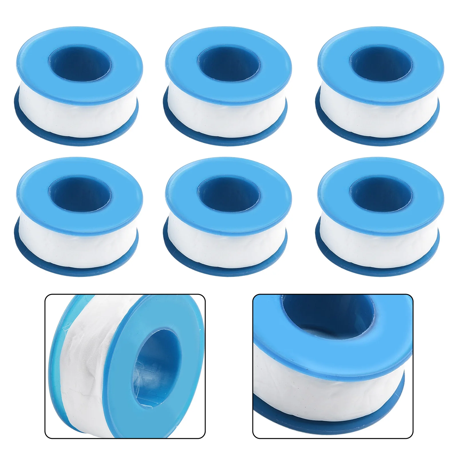 6Pcs PTFE  Water Pipe Tape White Threaded Sealing Tape Adhesive Plumbers Water Tight Home Improvement Practical Tools Plumbing