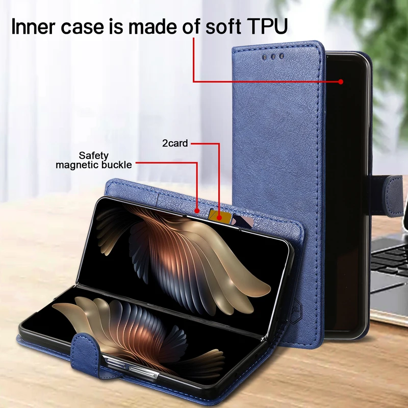 Brieftaschen-Handyhülle für Samsung Galaxy Z Fold8 mit Kartenhalter, Ständer, stoßfest, Cloudy PU-Leder-Cover, Z Fold 8 Ultra 7 6 5 3 4 Fund – Detail 19
