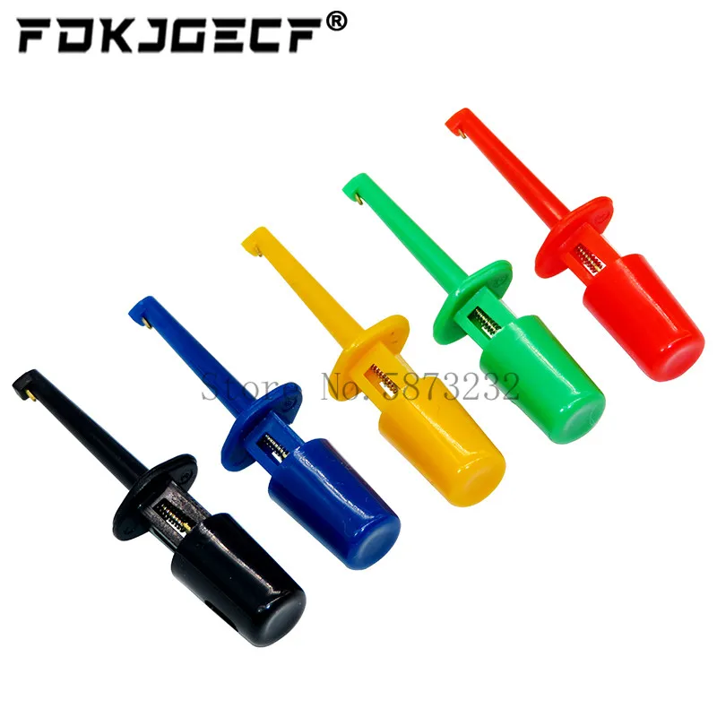 

10 шт., мини-одиночный тестовый зажим с крючком, тестовый щуп для электронного тестирования, IC захват, маленький размер, круглый зажим типа «крокодил», тестовый зажим с крючком