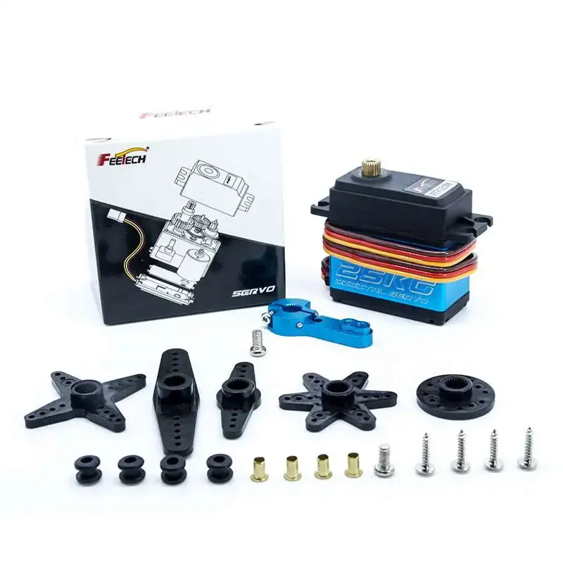 Feetech 7.4V 25kg  Waterproof 180° Digital Servo Motor FT7125M Stainless Steel Metal Gear For Arduino Robot DIY Boat RC Baja Car