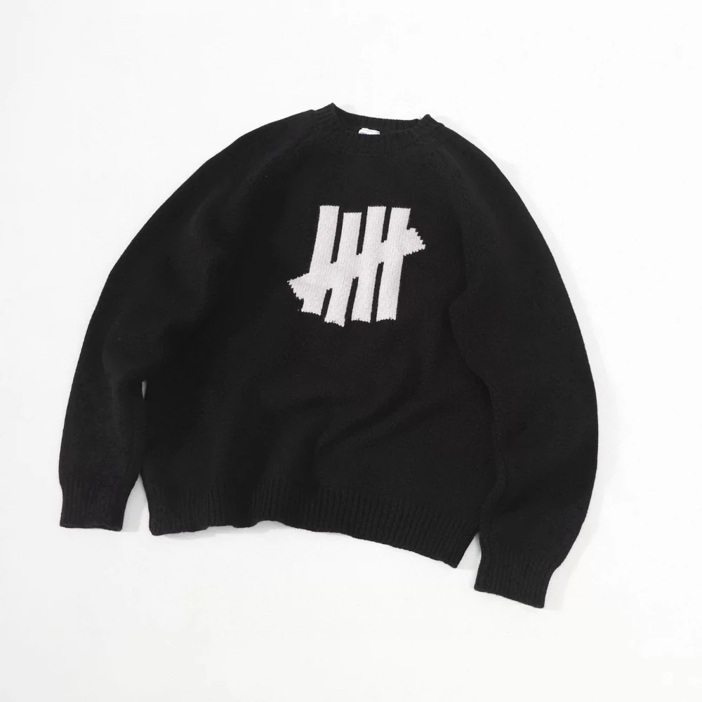 UNDEFEATED Couple Matching Casual Trendy Versatile Soft Warm Crew Neck Long Sleeve Knit Unisex Pullover Sweater for Office Daily