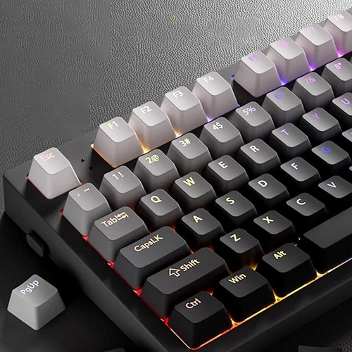 Imagen 2 del producto Teclas RGB retroiluminadas con gradiente, perfil OEM, teclas PBT de doble disparo para teclado mecánico para jugar Mx Switch, teclas con diseño ISO DIY