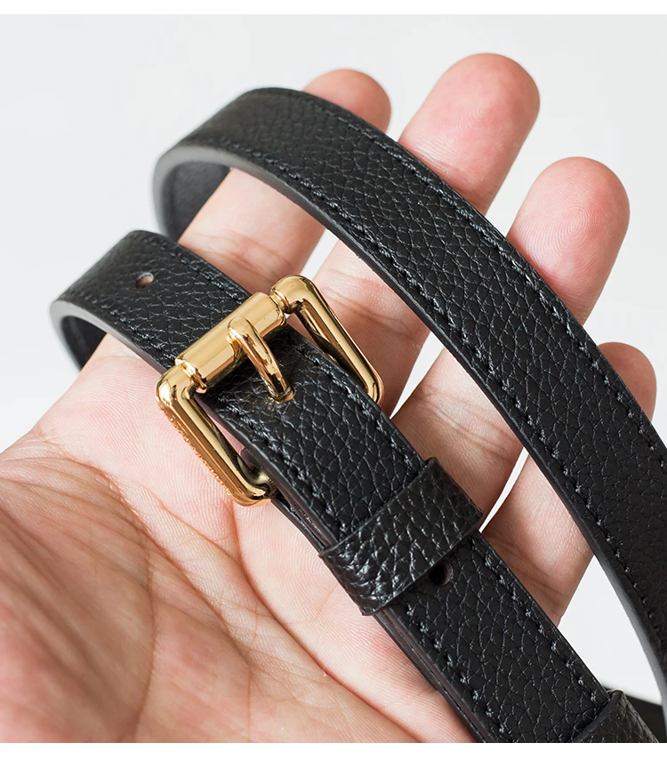 Черная женская сумка «три в одном» с узором личи из натуральной кожи с тонким плечевым ремнем и диагональным ремнем из натуральной кожи