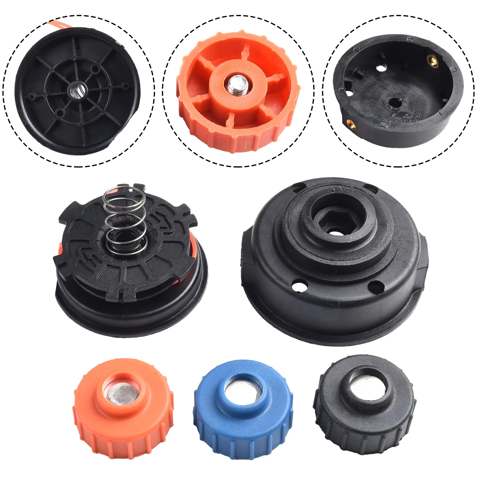 

String Trimmer Parts Trimmer Head Spare Parts With Bump Knobs RY34446 RY34447 RY40002 RY41002 RY41130A New Practical