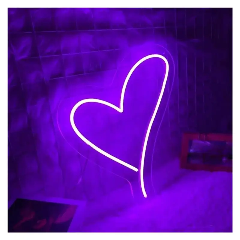 Heart Neon Sign, Light, USB Powered Dimmable Night , Art Wall Decoration 30cmx30cm