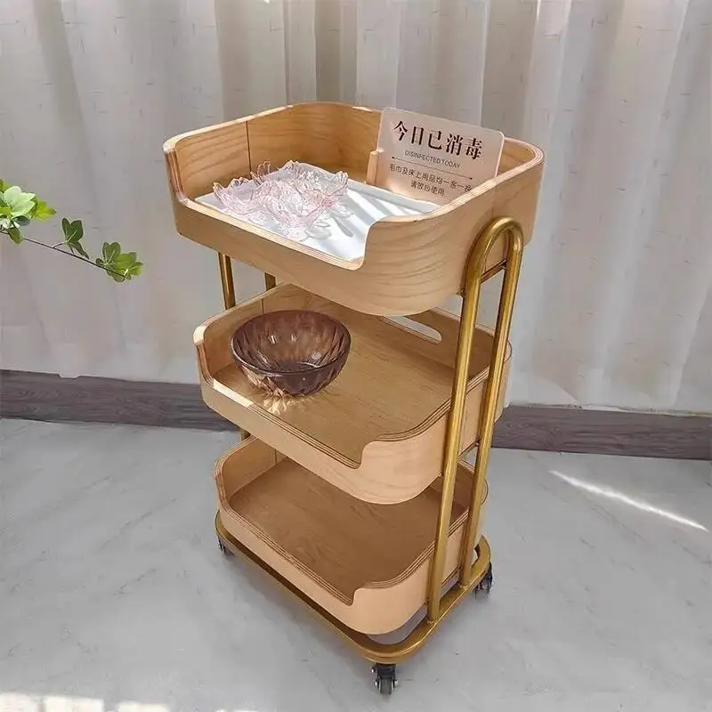 

Manicure Trolley Delivery Cart Beauty Room Wagon Cosmetologist Auxiliary Hairdresser Salon Carritos Wood Aesthetic Furniture