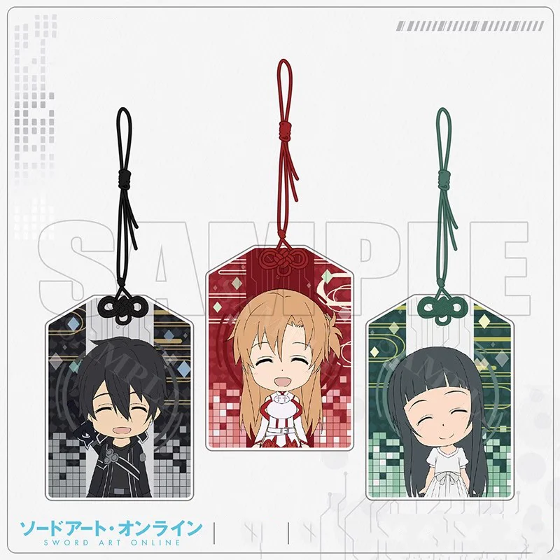 6Cm Japanese Anime Sword Art Online Figure Kirigaya Kazuto Asuna Yui Acrylic Omamori Pendant Bagpack Cartoon Decoration toy Gift