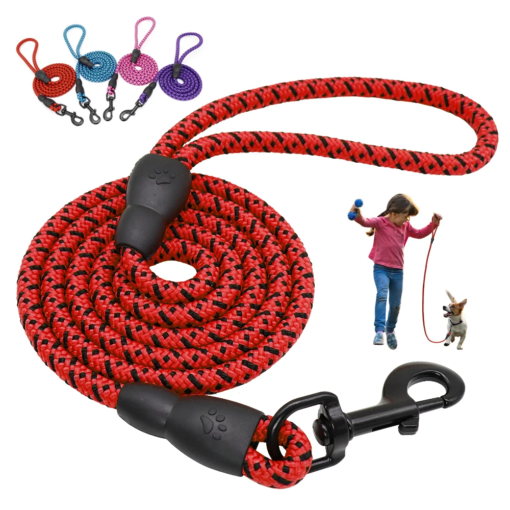 150cm Dog Leash Round Nylon Dogs Walking Lead Rope Pet Long Leash Belt for Dog Outdoor Walking Training Pet Leads Belt Pitbull