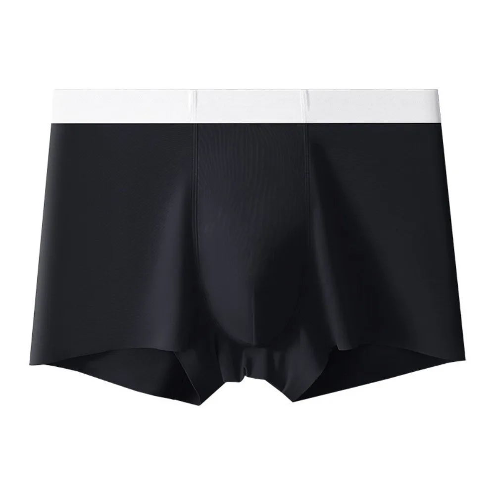 

Simple Quick-dry Men's Boxer Briefs Cool Feeling Lingerie Seamless Panties Breathable Shorts Ice Silk Panties Male