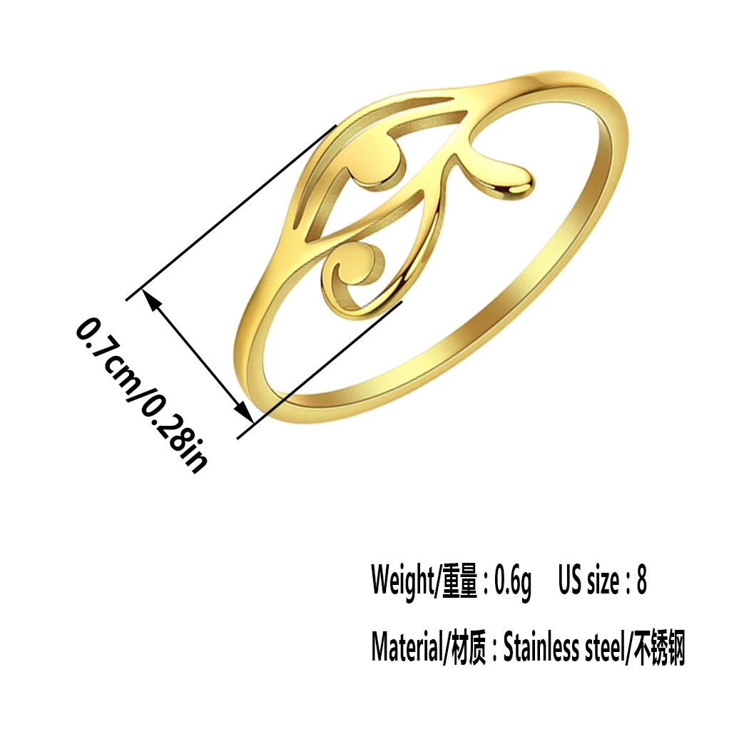 Eye of Horus Ring for Women Vintage Ancient Egyptian Stainless Steel Finger Rings Gold Silver Color Men Fashion Talisman Jewelry