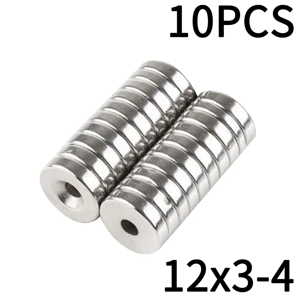 12x3 15x3 15x5 Loch 4mm Kleiner Senkmagnet aus NdFeB Neodym, Leistungsstarker Seltenerd-Permanentmagnet für Kühlschränke mit M4-Schraube