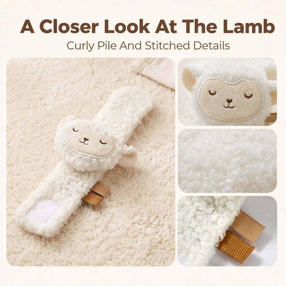 Soft Plush Lamb Wrist Rattle Toy Baby 0-12M Early Educational Toys Promoting Sensory Development Newborn Comfort Sensory Gifts