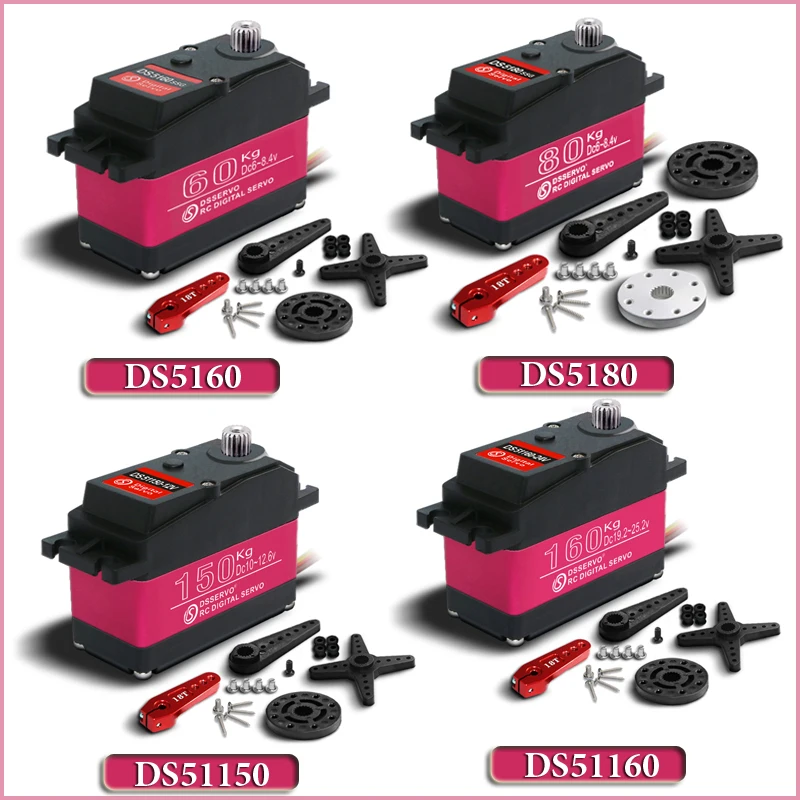

60KG 80KG 150KG 160KG 180°/270° RC Digital Servo 12V/24V for RC Model Drone FPV Redcat HPI Baja 5B SS RC servo Car Robot Parts
