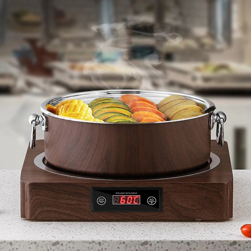 Hotel & Restaurant Supplies Stainless Steel Food Heat Preservation Plate Wood Color Electric Heating Stove 30-90