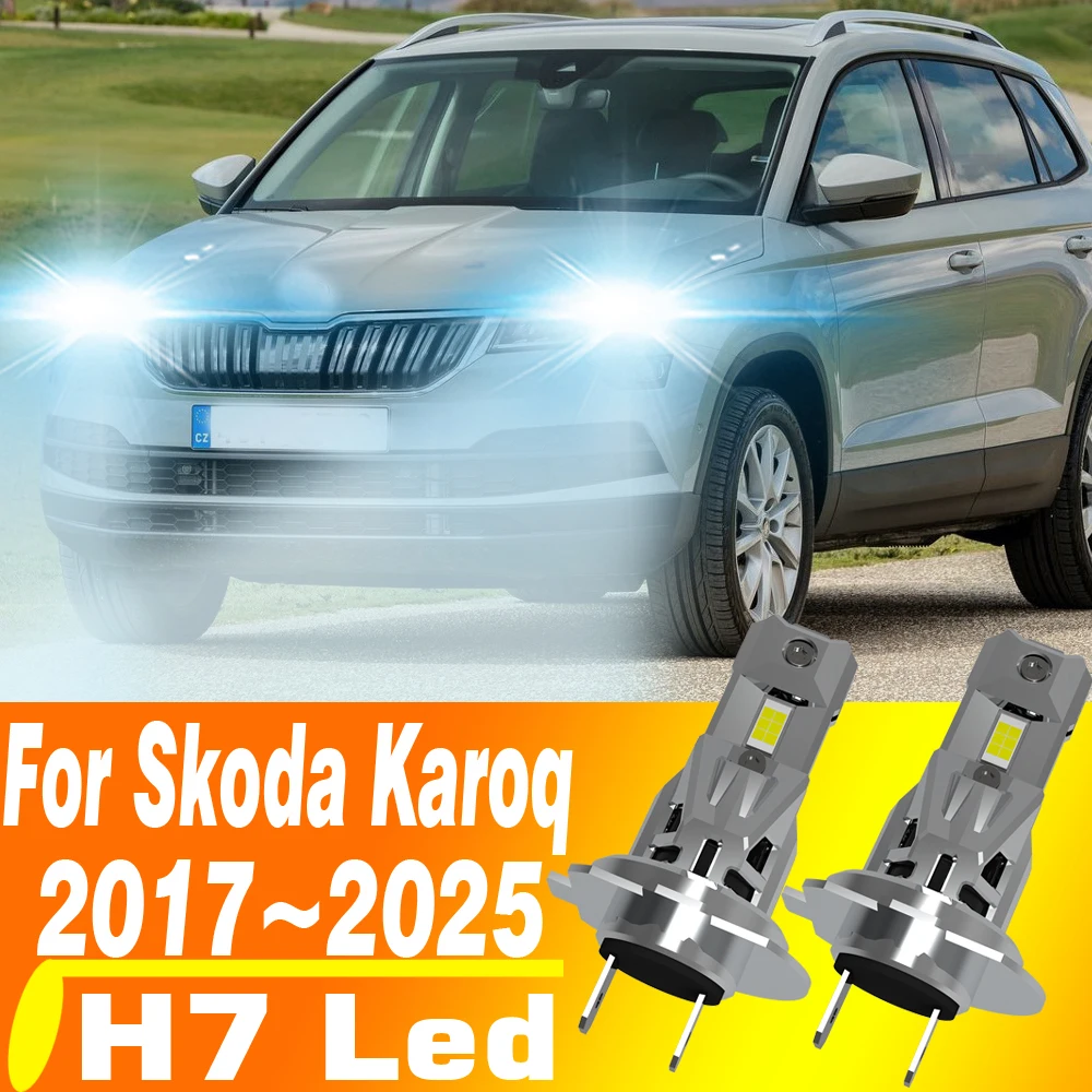 

2pcs High Power H7 Led Headlight Canbus H18 Car Bulb 6000K White Light Moto Turbo Diode Lamp 12v 55w For Skoda Karoq 2017~2025