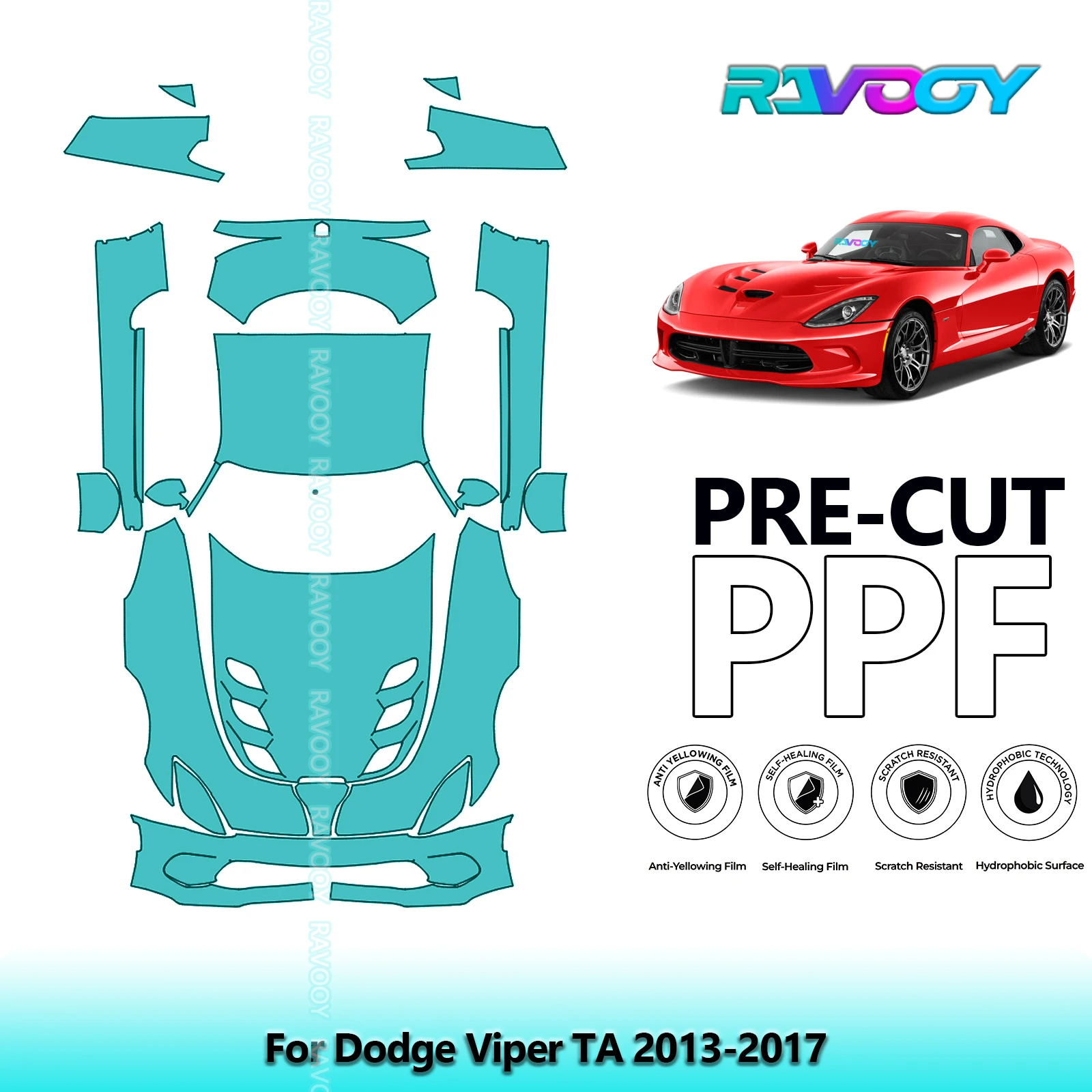 

Car Precut PPF Paint Protection Film Full Vehicle For Dodge Viper TA 2013-2017