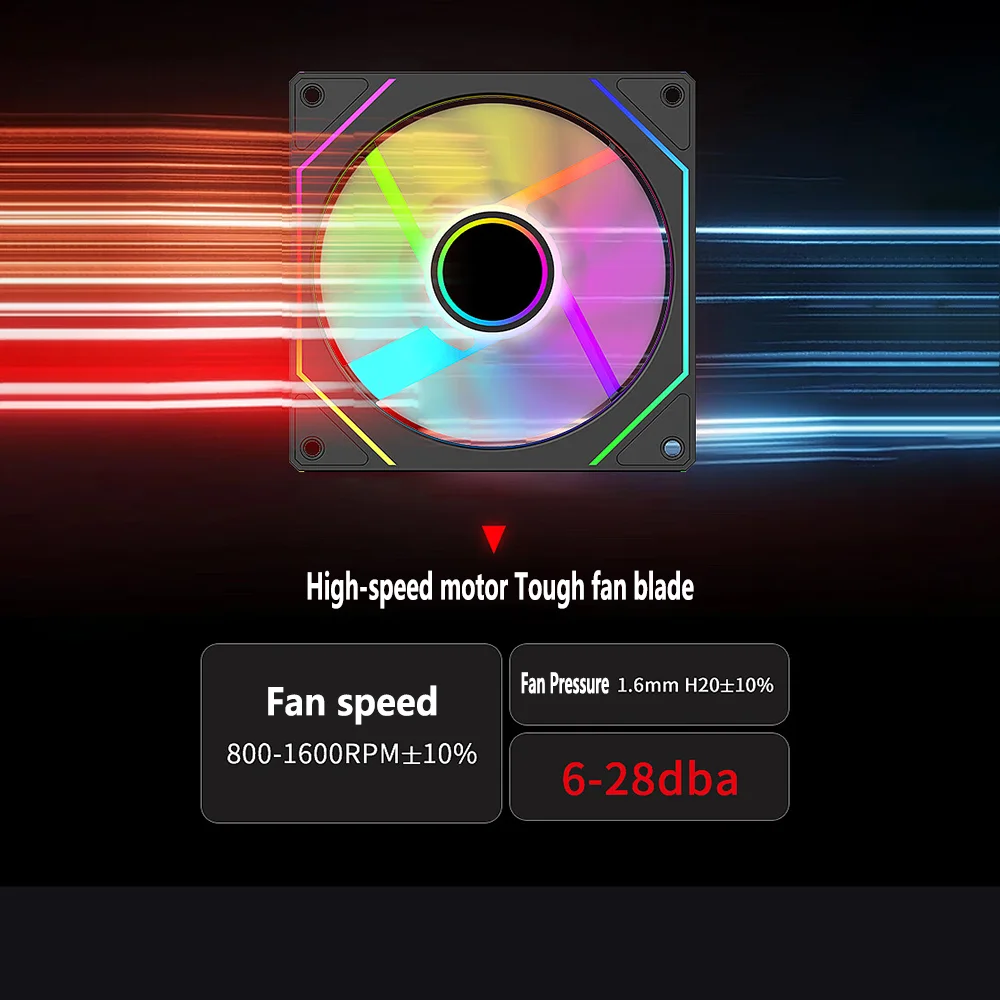 Wentylator PRISM 7PRO 120mm ARGB Wentylator Obudowy 1800RPM 4PIN PWM Duża Pojemność Cichy Wentylator Chłodzący 5V3PIN wentylatory do PC