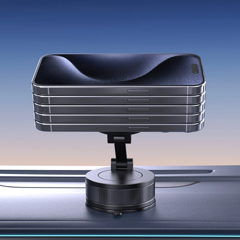 Strong Magnetic Phone Holder Foldable Design 360° Adjustable Vacuum Car Mount For Cell Phone For iphone Live Streaming 2026