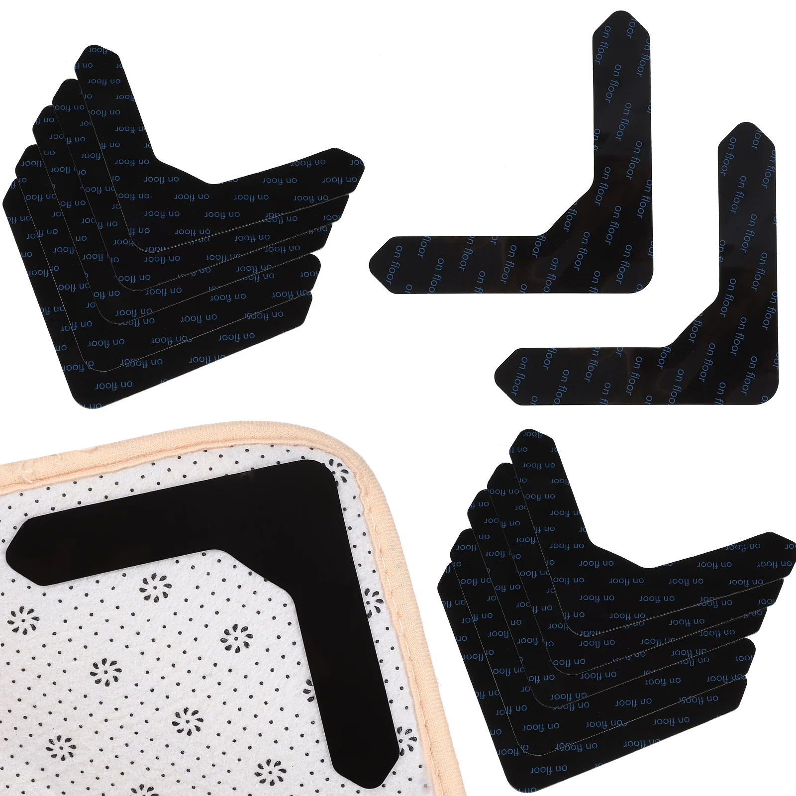

12pcs Washable Rug Slip Stickers Reusable Rug Pad Carpet Grippers Anti Curling Balcony Floor Fixers Bath Mat Step Pad