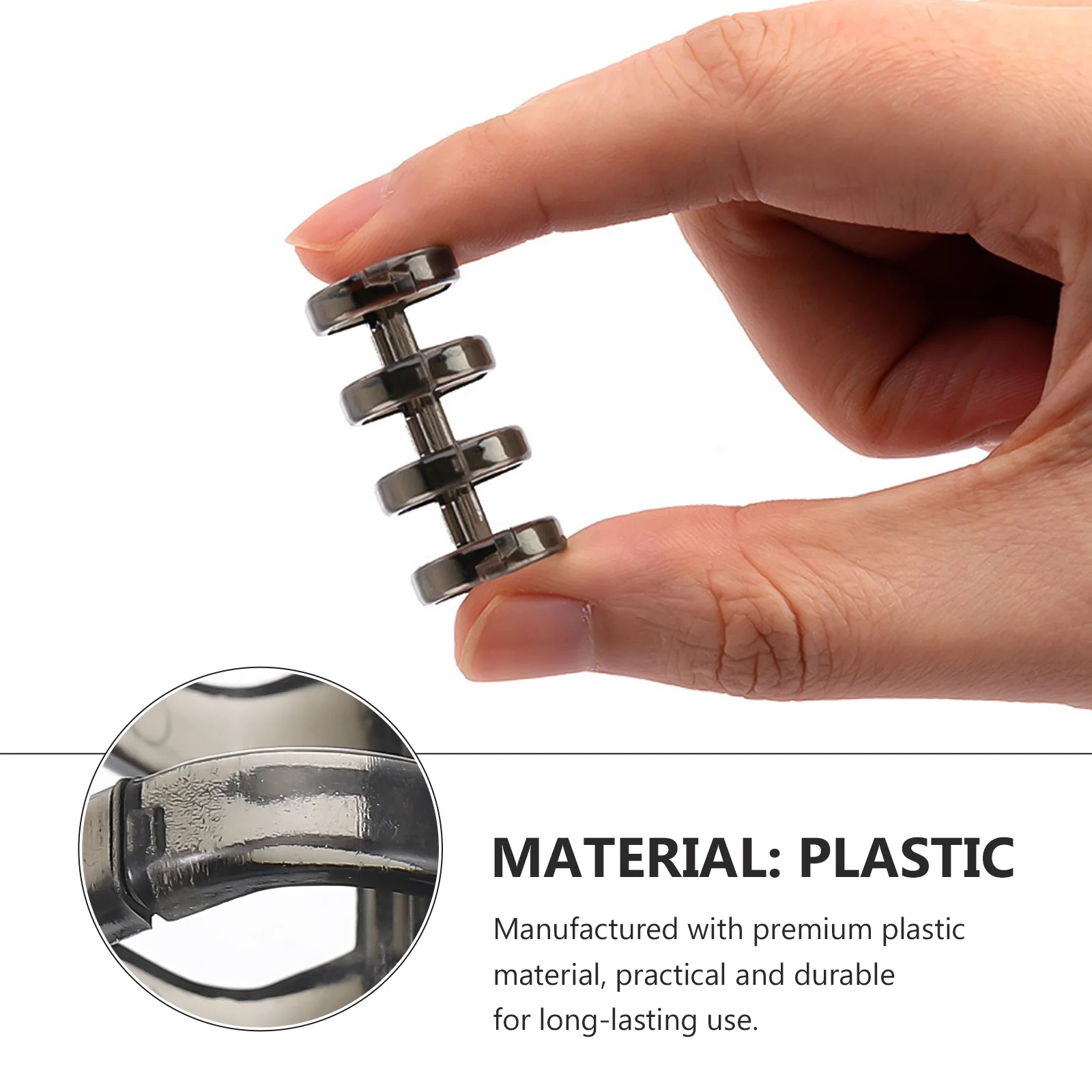 

10pcs Premium Plastic Loose Leaf Binder Snaps Smooth Surface Home Office School Supplies Four hole File Binder