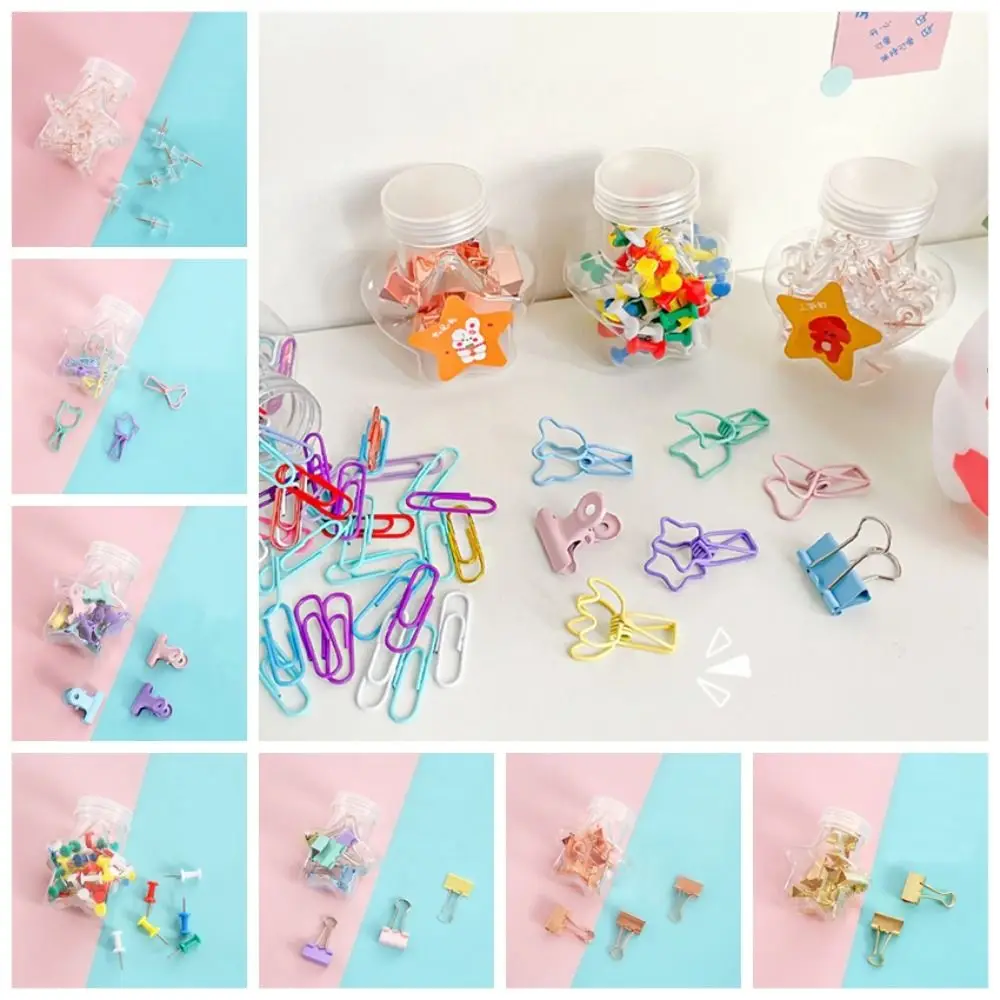 Binding Supplies Clear Binder Clips Stationery Long Tail Clip Thumbtack Binder Metal Foldback Clip Push Pins Paper Clip Teacher