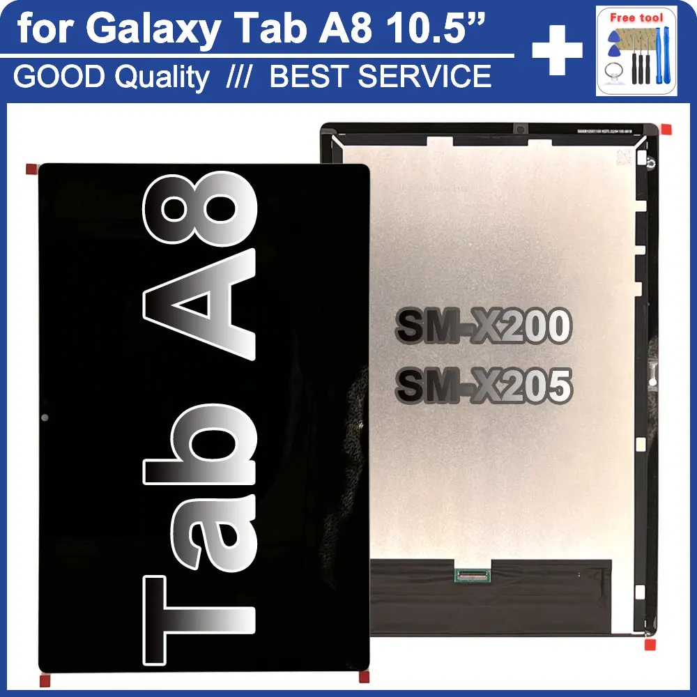 

Поп-новый протестированный ЖК-дисплей для Samsung Tab A8 SM X200 X205, сенсорный ЖК-дисплей для Samsung X200 X205, экран в сборе, 10,5 дюйма
