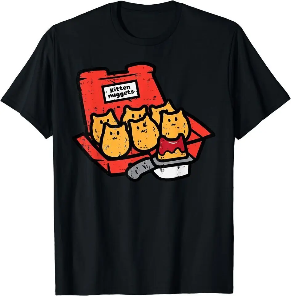 Kitten Nuggets Cute Fast Food Cat Food Lover T-Shirte Unisex T-shirts Cotton Luxury Brand Vintage Oversized