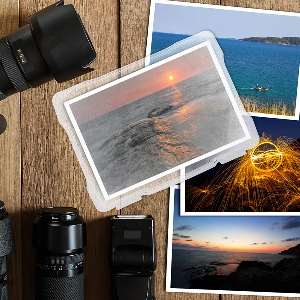 

1Set Photo Storage Box Transparent Card Organizer Multi-Functional Desktop Organizer for Photos Postcards Cards Greeting Card