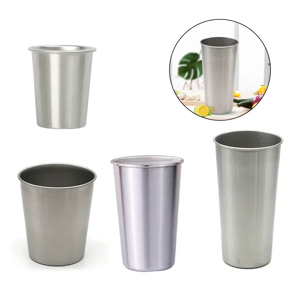 304 Stainless Steel Water Cup 360/500/600ml Beer Milkshake Cold Water Drinks Cup For Bar Coffee Shop Household Mouthwash Cup