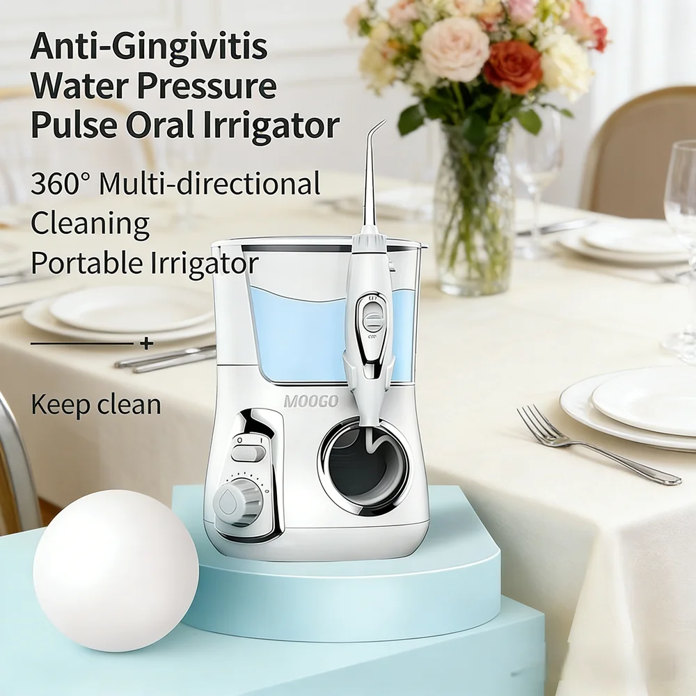

Countertop Home Water Flosser, 10 Modes Adjustable 800ML Dental Irrigator, Teeth Cleaning Tool for Braces & Dental Implants