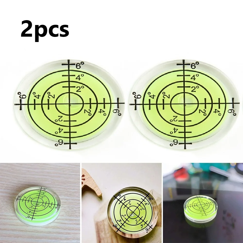 2Pc 32mm For Spirit Bubble Degree Mark For  Level Round Circular Measuring Meter Level Measuring Instruments