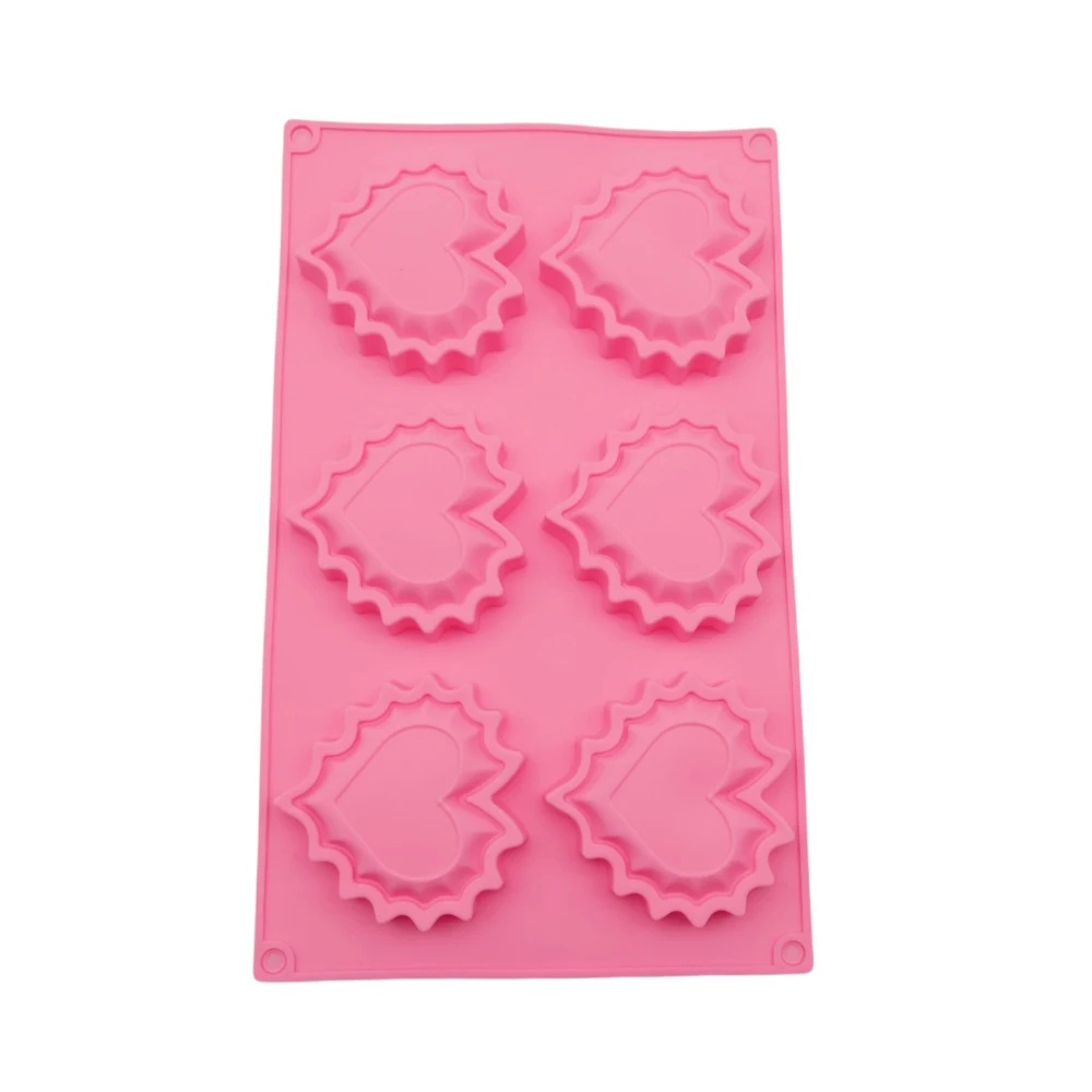 

New Arrival 6 Georgia Wave Heart-Shaped Silicone Cake Mold DIY Chocolate Mousse Dessert Mold Kitchen Ice Tray Mould Baking Tools