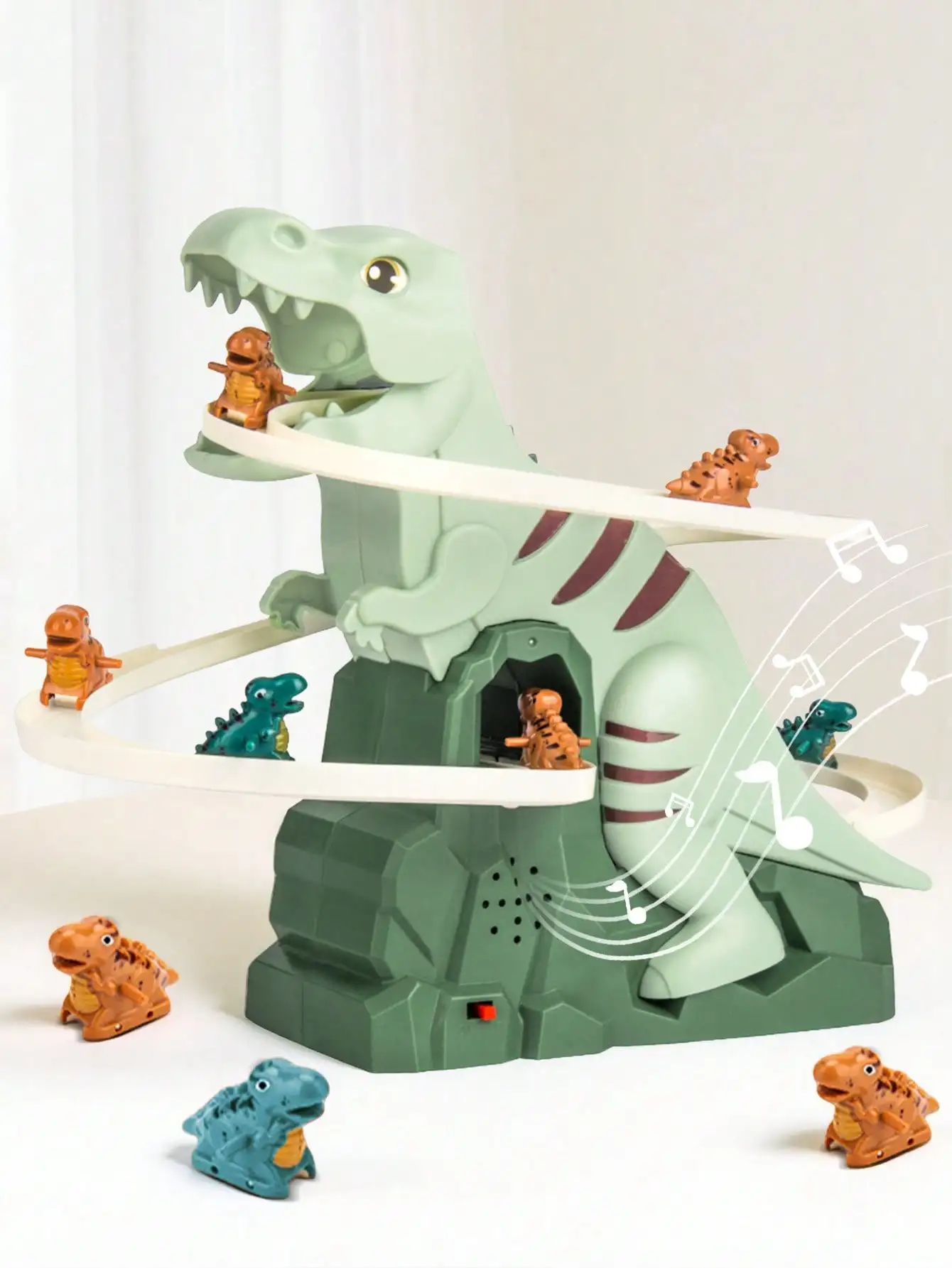 Dinosaur Adventure Slide Toy With Automatic Stair Climbing, Glowing Lights And Loud Dinosaur Roar Effects, Play Set For Boys And Girls To Improve Focus And Patience, Hassle-Free Assembly, Excellent Gift For Young Children