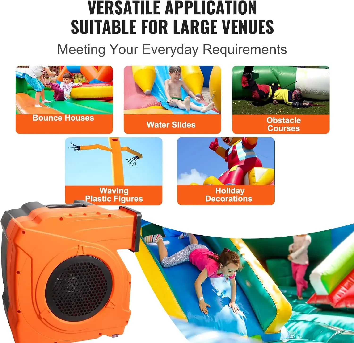 Inflatable Blower, 1500W, 2 & 2.1 HP Bounce House Blower, Pump Commercial Air Blower for Inflatables