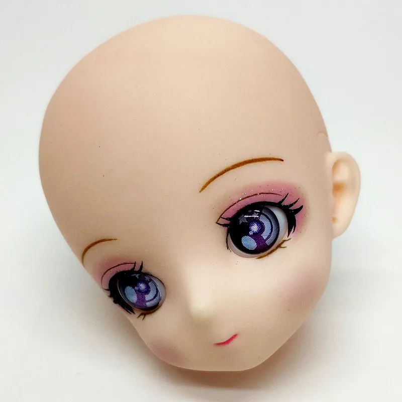 12 Inch DIY Makeup Doll Head 3D Starry Stereo Eyes Wholesale Doll Toy Accessories For Custom Doll Making Project