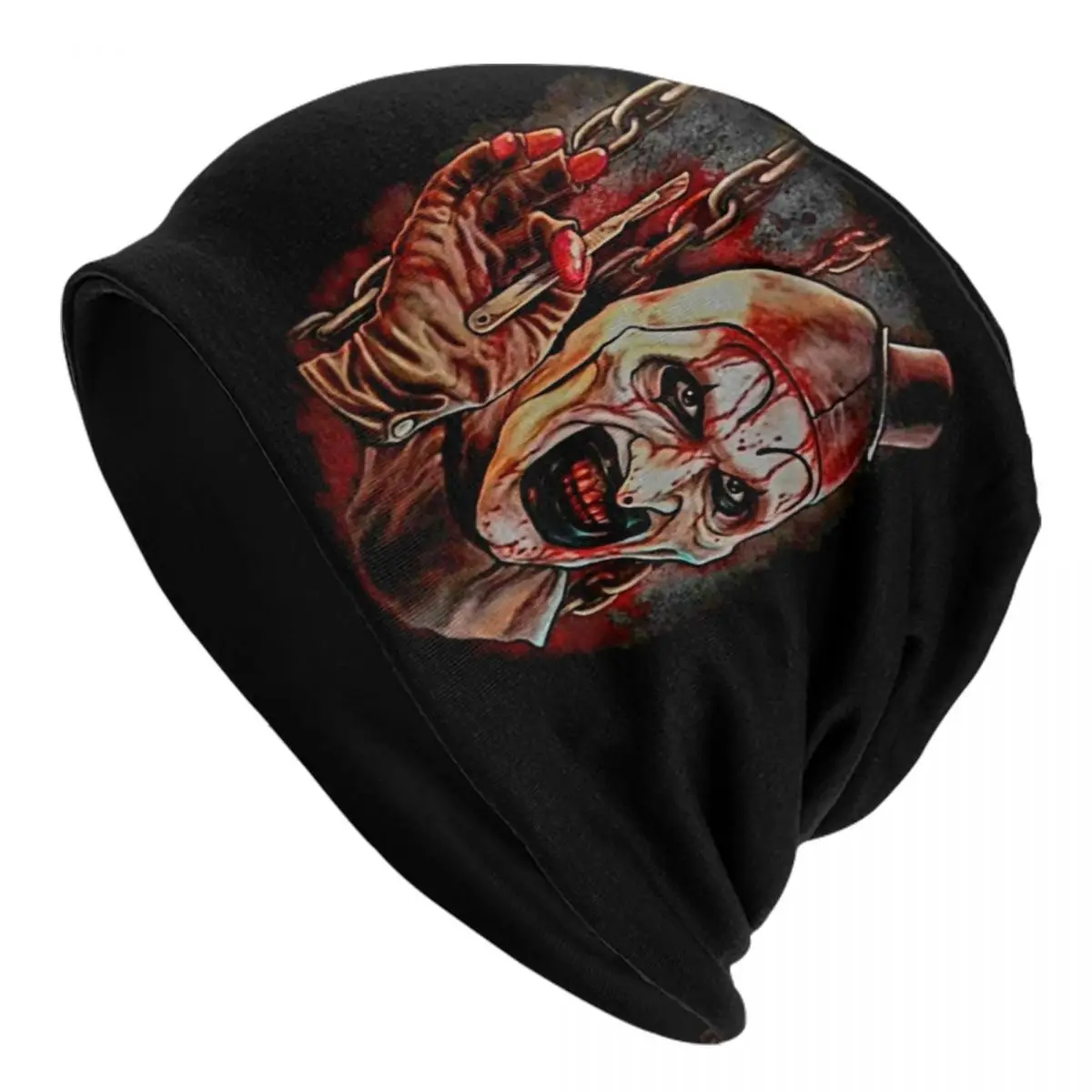 

Custom Terrifier Skullies Beanies Caps Unisex Fashion Winter Warm Knitting Hat Adult Halloween Movie Horror Clown Bonnet Hats
