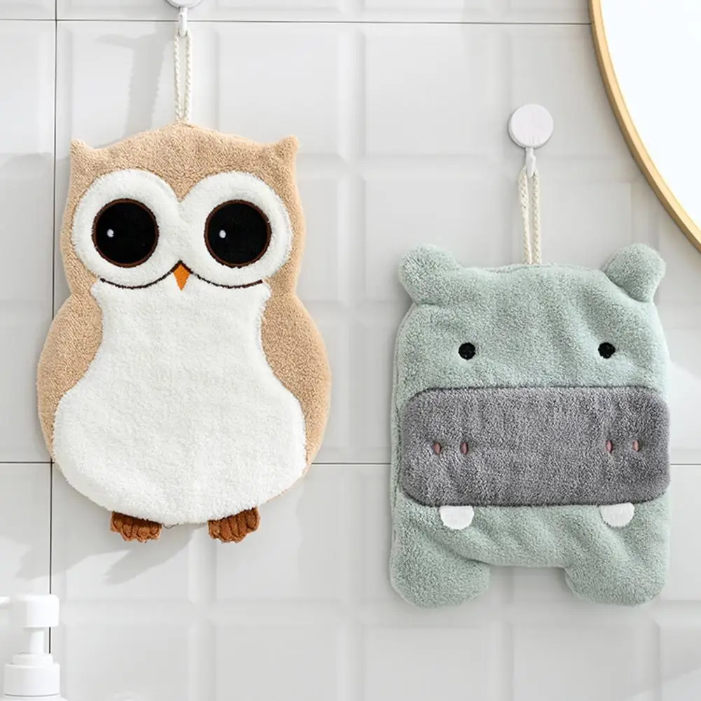 Cartoon Hand Towel Adorable Cartoon Animals Microfiber Hand Towel Set Koala Elephant Hippo Fox Owl Style Kitchen Dishcloths