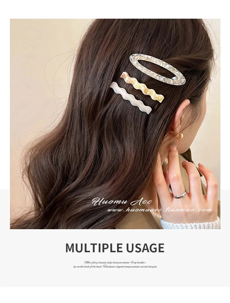 3-teiliges Set, Essigsäure-Haarspange, Seitenpony-Clip, Damen-Stirnspange für unordentliches Haar, Kopfbedeckungs-Kantenclip, Haarspange. – Detail 7